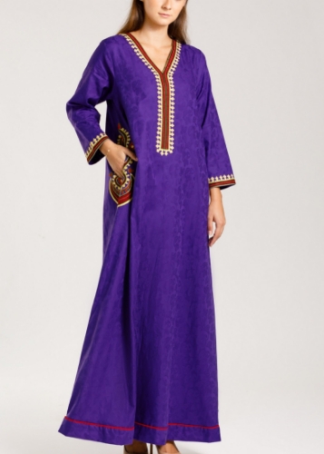 Picture of Jalabiya  with Embroidered Pocket Details