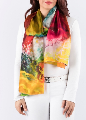 Picture of Beautiful Flowers - Long Scarf (Silk Voile)