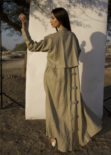 Picture of Linen Trench Abaya 
