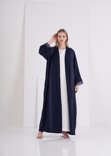 Picture of Navy Blue Crepe Abaya