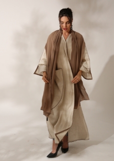 Picture of Neutral linen abaya
