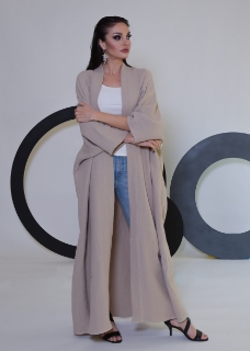 Picture of Beige linen abaya