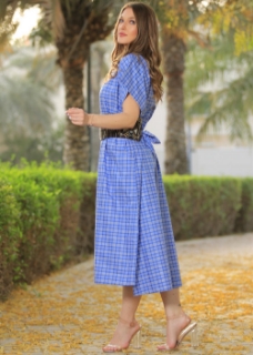 Picture of Tartan kaftan with double sided belt.