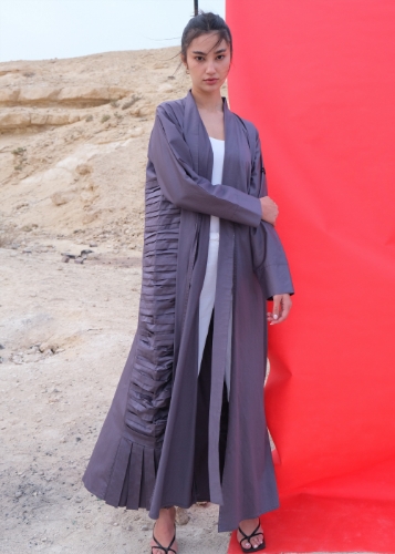 Picture of drape abaya with front self knot
