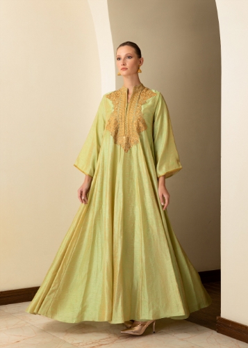 Picture of Two Toned Linen Silk Kaftan
