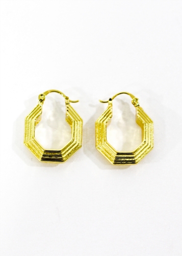 صورة Cara Plated Brass Geod Earrings