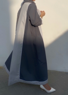 Picture of Dark and Light Grey Abaya 