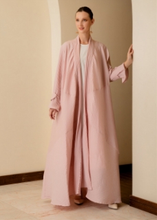 Picture of Belted Sleeve Pleated Abaya