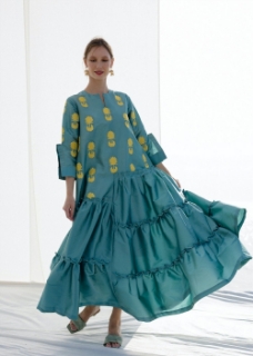 Picture of Tafta Ruffled Mix Dress