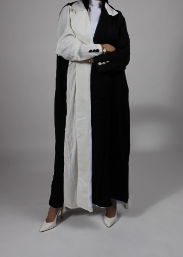 Picture of Black and White Abaya