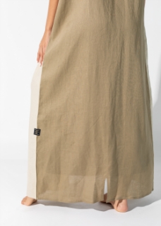 Picture of Two colored linen abaya 
