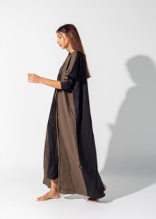 Picture of Two colored linen abaya