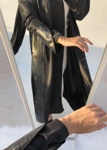 Picture of Black Leather Abaya
