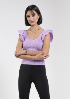 Picture of V Neck Top - Purple