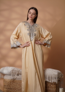 صورة Beige Cotton Jalabiya 