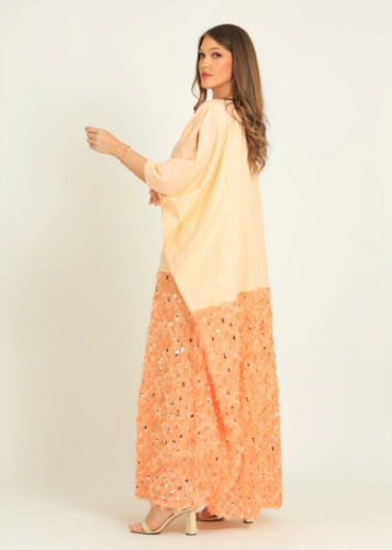 Picture of Peach embellished Kaftan