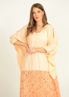 Picture of Peach embellished Kaftan