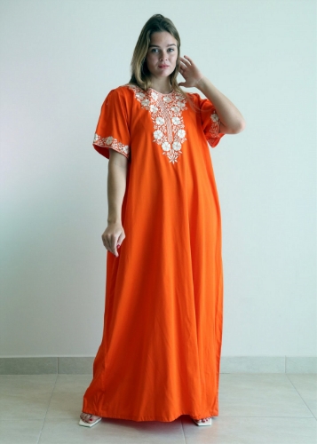 Picture of Orange Cotton Kaftan