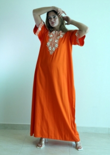 Picture of Orange Cotton Kaftan