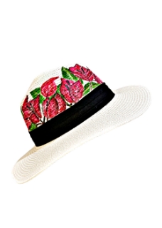 صورة Bougainvillea Hand Painted Hat