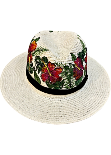 صورة Hibiscus Hand Painted Hat