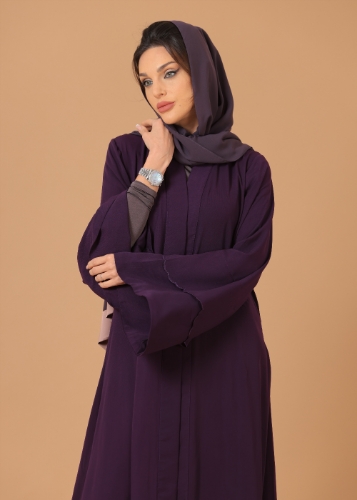 Picture of Purple Embroidered Layer Abaya
