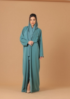 Picture of Scalloped Collar Detail Pine Abaya