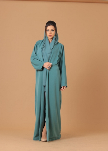 Picture of Scalloped Collar Detail Pine Abaya