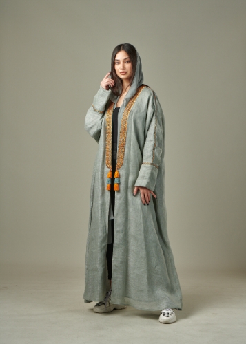 Picture of LINEN EMBROIDERED ABAYA
