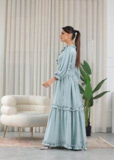 Picture of V-neck Ruffles Tiered Maxi Dress