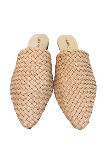 Picture of Woven Leather Babouche Nude Slides