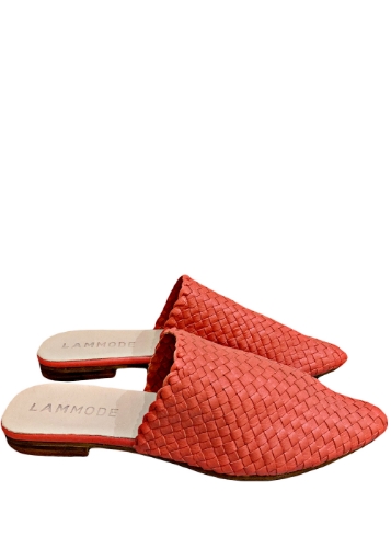 Picture of Woven Leather Babouche Peach Slides